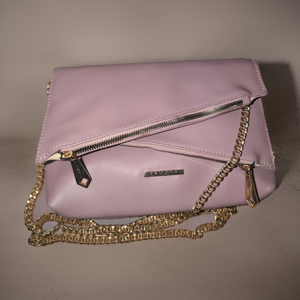 Light Purple Ladies Rampage Cross-Body Three Compartment Purse